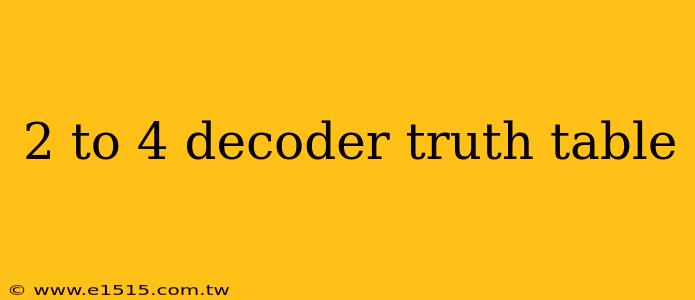 2 to 4 decoder truth table