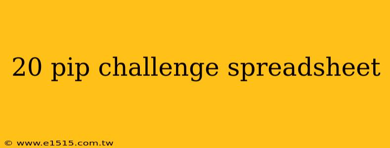 20 pip challenge spreadsheet