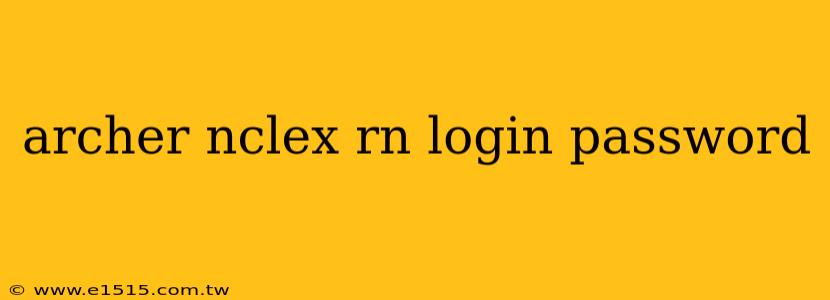archer nclex rn login password