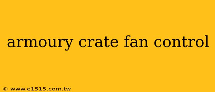 armoury crate fan control