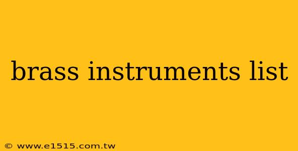 brass instruments list