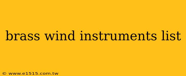 brass wind instruments list