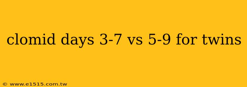 clomid days 3-7 vs 5-9 for twins