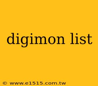 digimon list