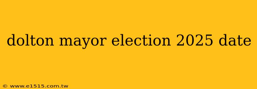 dolton mayor election 2025 date