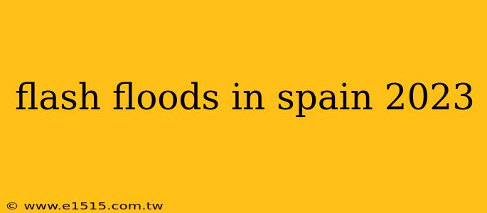 flash floods in spain 2023