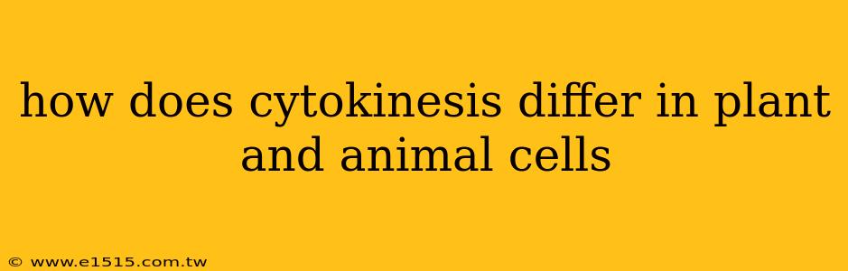 how does cytokinesis differ in plant and animal cells