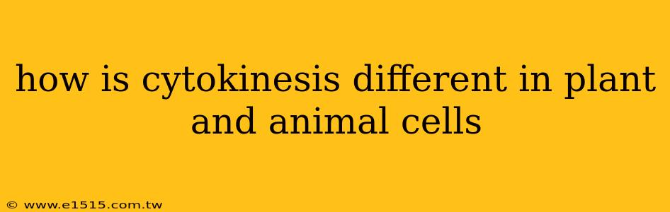how is cytokinesis different in plant and animal cells