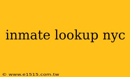 inmate lookup nyc