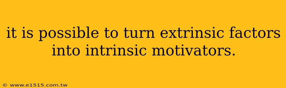 it is possible to turn extrinsic factors into intrinsic motivators.