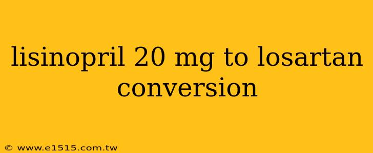 lisinopril 20 mg to losartan conversion