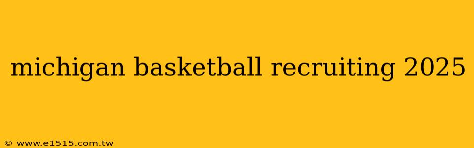 michigan basketball recruiting 2025