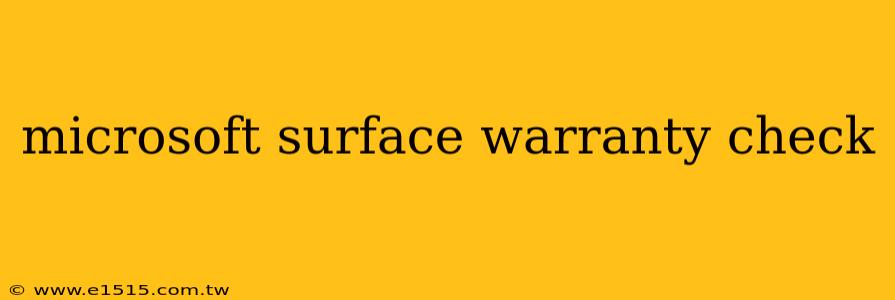 microsoft surface warranty check