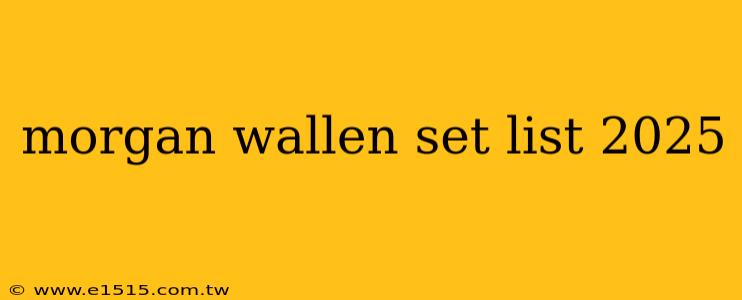morgan wallen set list 2025