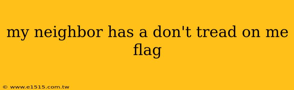 my neighbor has a don't tread on me flag