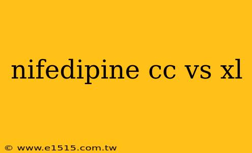 nifedipine cc vs xl