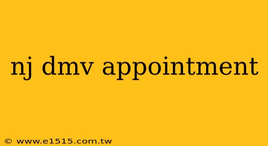 nj dmv appointment