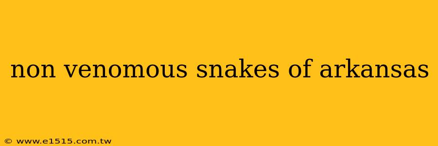 non venomous snakes of arkansas