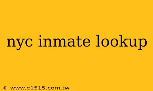 nyc inmate lookup
