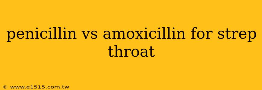 penicillin vs amoxicillin for strep throat