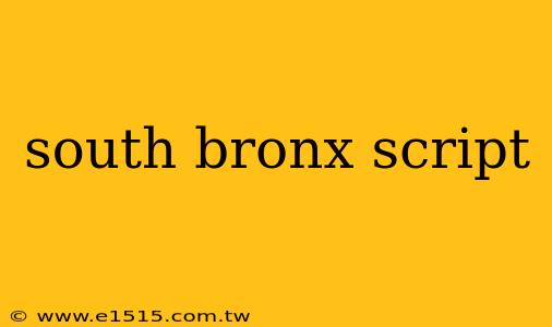 south bronx script