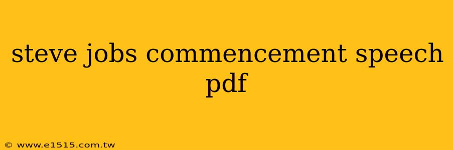 steve jobs commencement speech pdf