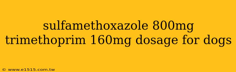 sulfamethoxazole 800mg trimethoprim 160mg dosage for dogs