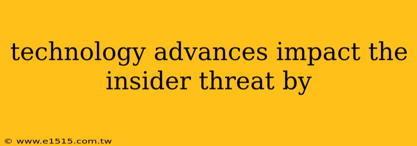 technology advances impact the insider threat by