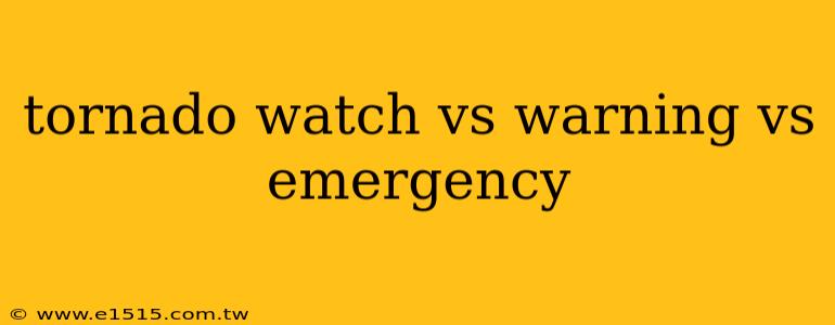 tornado watch vs warning vs emergency