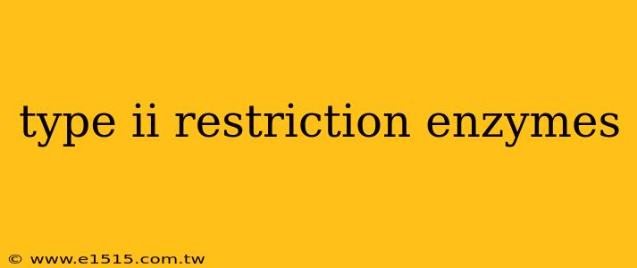 type ii restriction enzymes