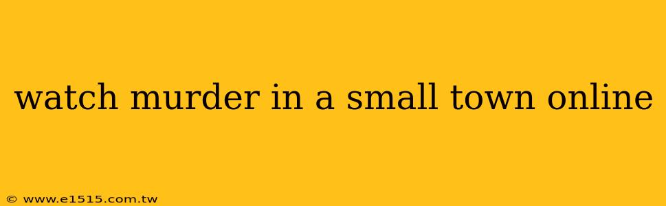 watch murder in a small town online