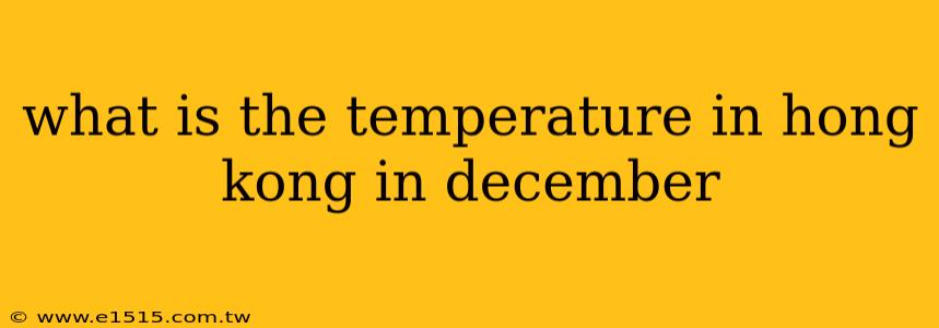 what is the temperature in hong kong in december