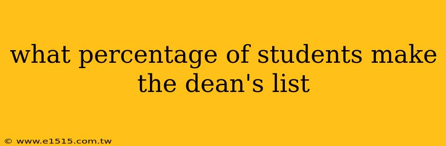 what percentage of students make the dean's list