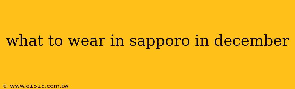 what to wear in sapporo in december