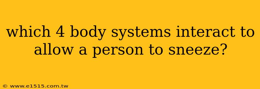 which 4 body systems interact to allow a person to sneeze?