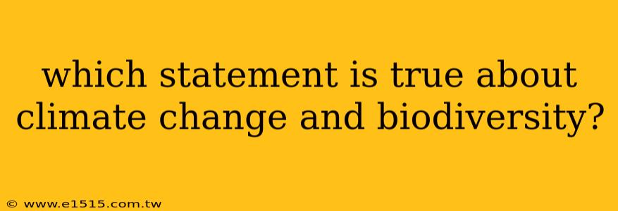which statement is true about climate change and biodiversity?