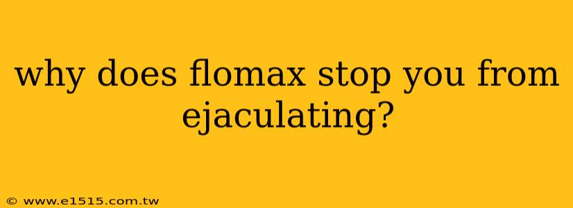 why does flomax stop you from ejaculating?